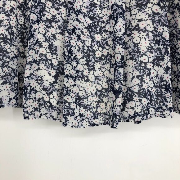 Dynamite Navy and White Floral Mini Flare Skirt fully lined size Medium - Picture 5 of 16